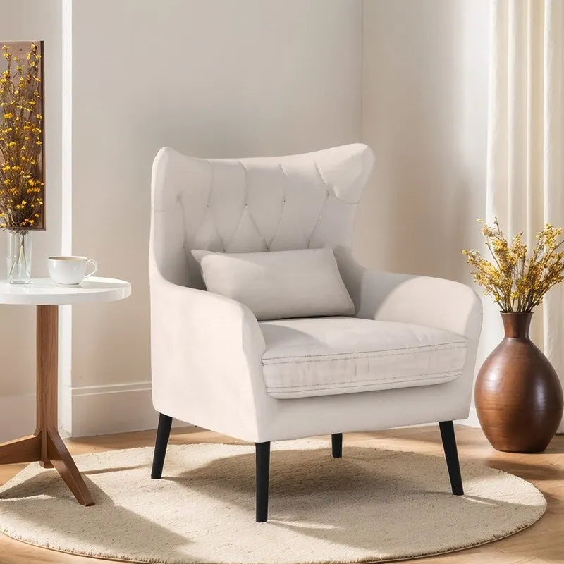 Fauteuil d'appoint en velours, rembourré, coussin épais et confortable pour le salon