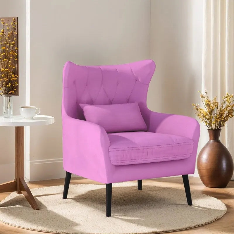 Fauteuil d'appoint en velours, rembourré, coussin épais et confortable pour le salon