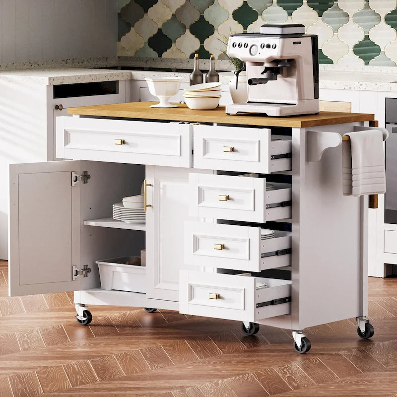 52 Kitchen Island With Drop Leaf(no include stool)