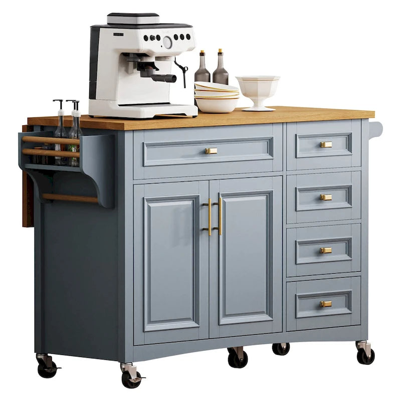 52 Kitchen Island With Drop Leaf(no include stool)