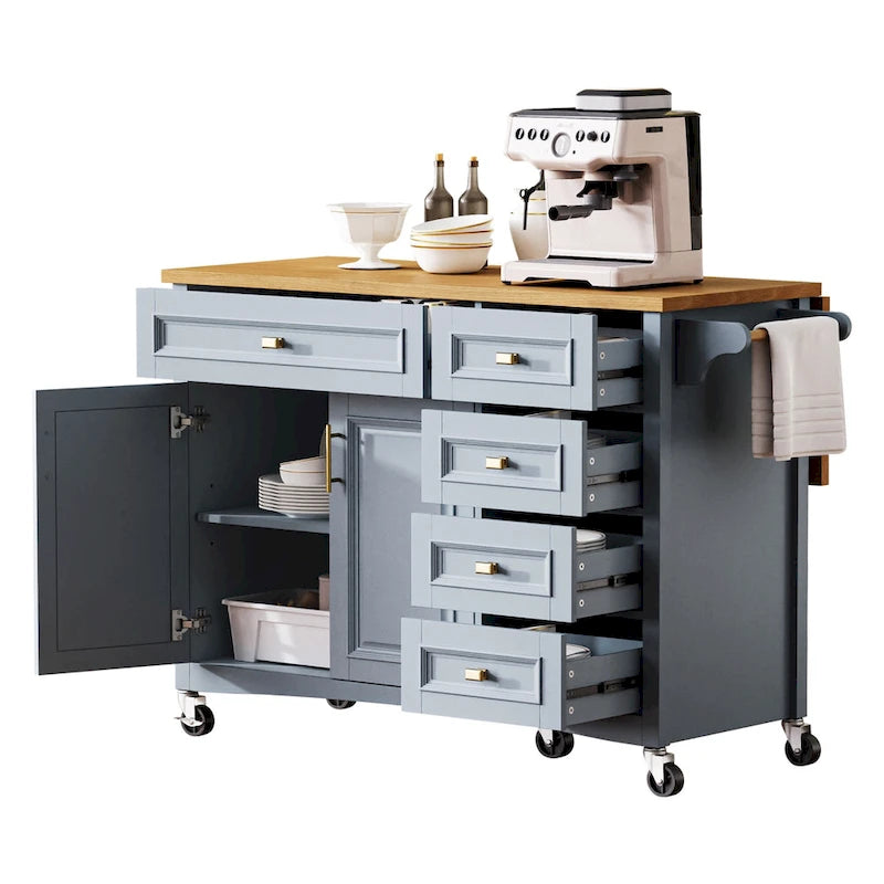 52 Kitchen Island With Drop Leaf(no include stool)