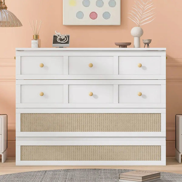 White Queen Size Modern Style Murphy Bed with Versatile Storage Large Drawers for Bedroom