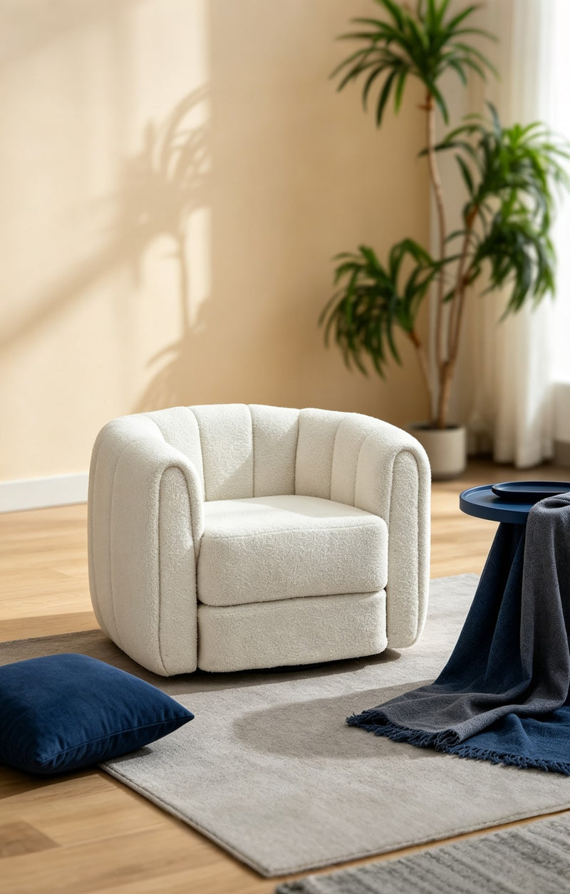 Fauteuil baril pivotant Teddy