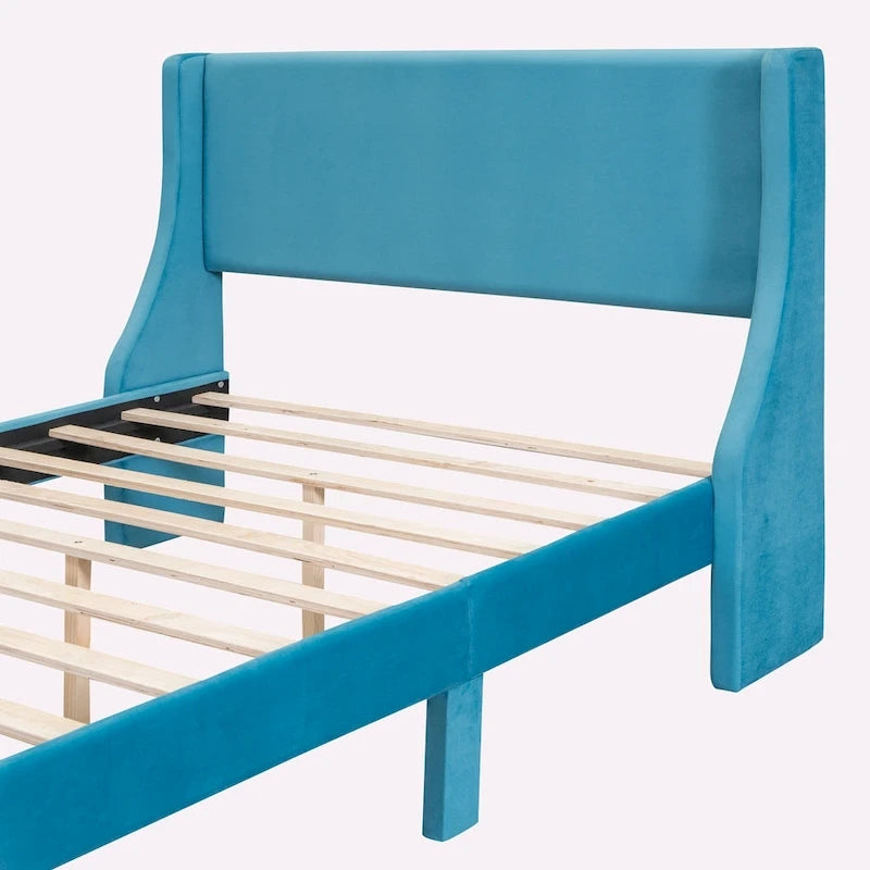 Full Size Storage Bed Velvet Upholstered with a Big Drawer