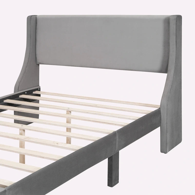 Full Size Storage Bed Velvet Upholstered with a Big Drawer