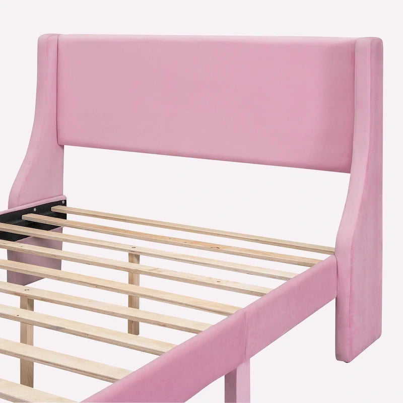 Full Size Storage Bed Velvet Upholstered with a Big Drawer