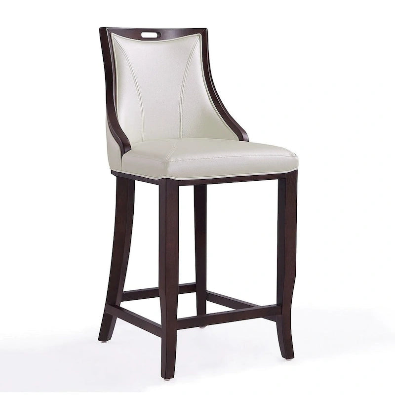 Manhattan Comfort Emperor 41 in. Walnut Beech Wood Bar Stool (Set of 3)
