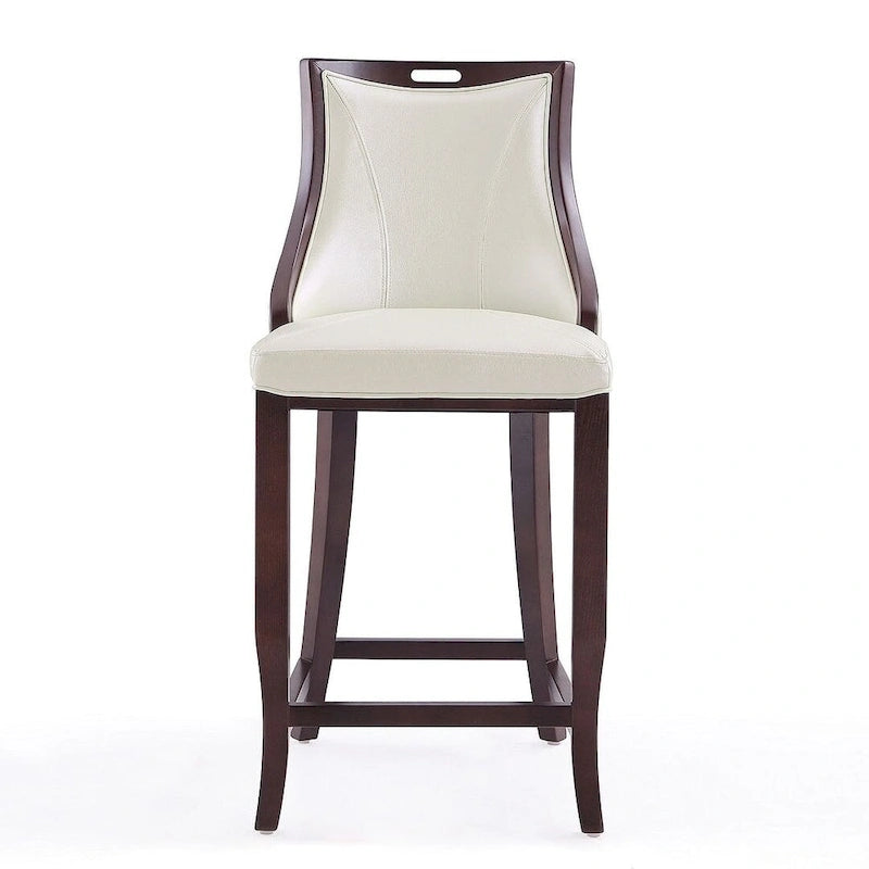 Manhattan Comfort Emperor 41 in. Walnut Beech Wood Bar Stool (Set of 3)