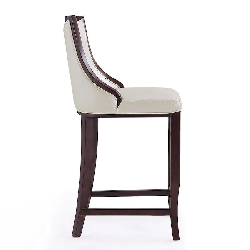 Manhattan Comfort Emperor 41 in. Walnut Beech Wood Bar Stool (Set of 3)