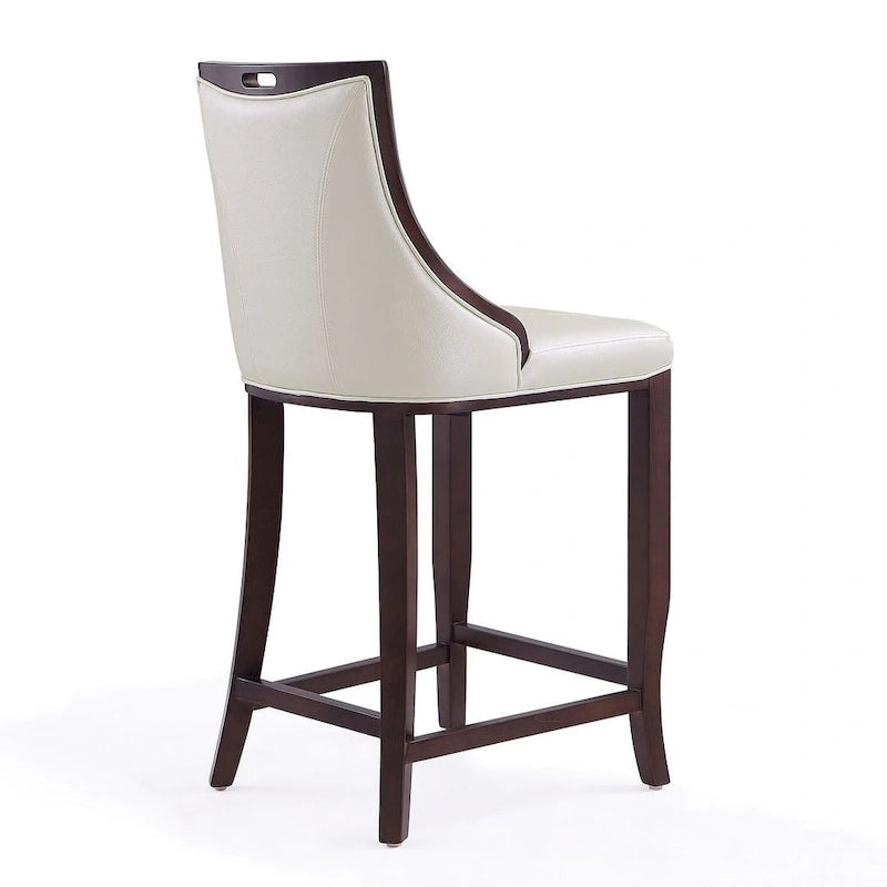 Manhattan Comfort Emperor 41 in. Walnut Beech Wood Bar Stool (Set of 3)
