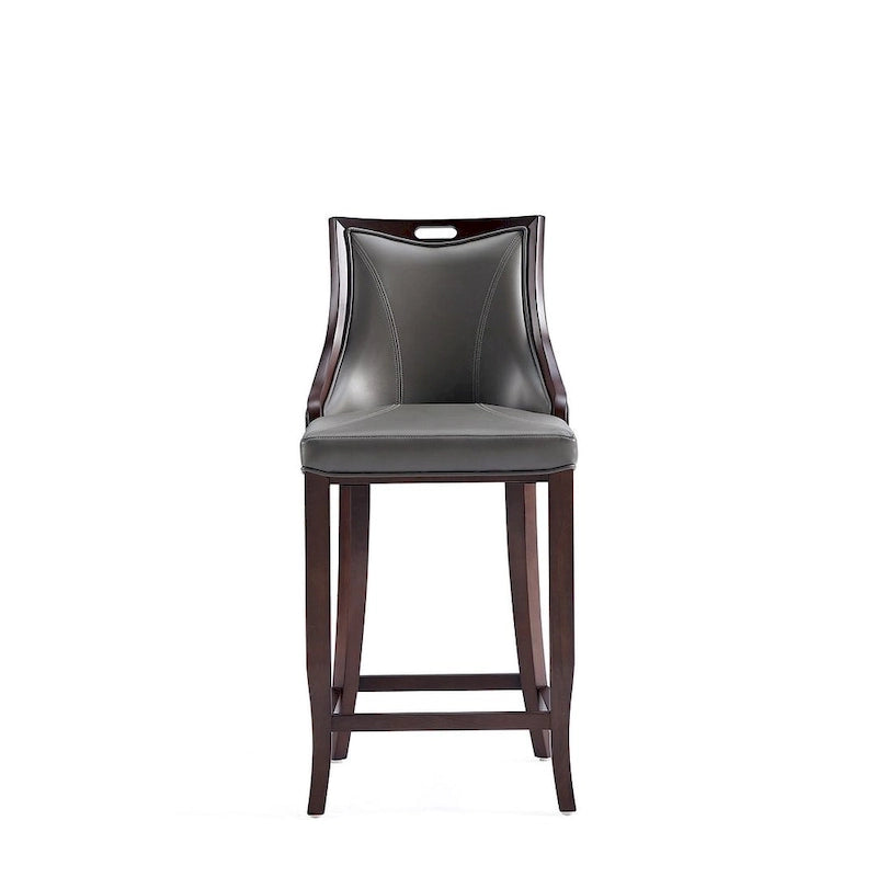 Manhattan Comfort Emperor 41 in. Walnut Beech Wood Bar Stool (Set of 3)