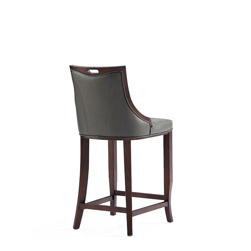 Manhattan Comfort Emperor 41 in. Walnut Beech Wood Bar Stool (Set of 3)