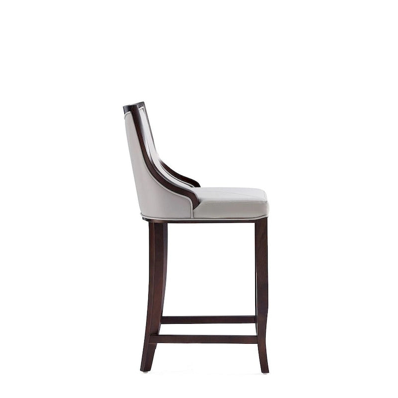 Manhattan Comfort Emperor 41 in. Walnut Beech Wood Bar Stool (Set of 3)
