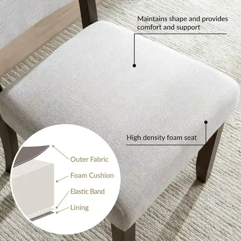 Leick Home Upholstered Back Dining Chair with Wood Base Set of 2
