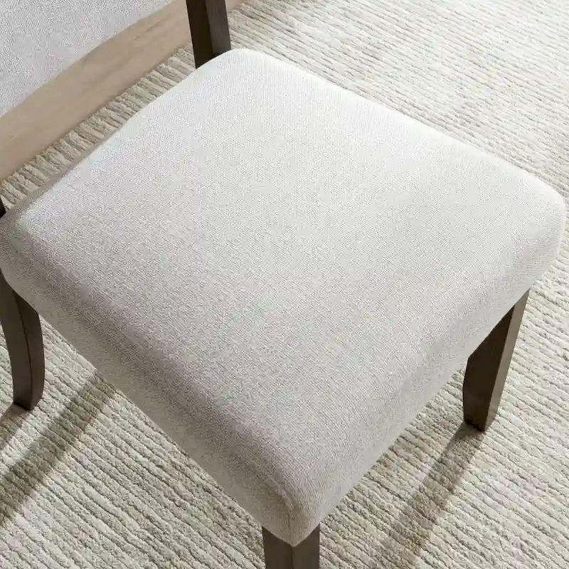 Leick Home Upholstered Back Dining Chair with Wood Base Set of 2