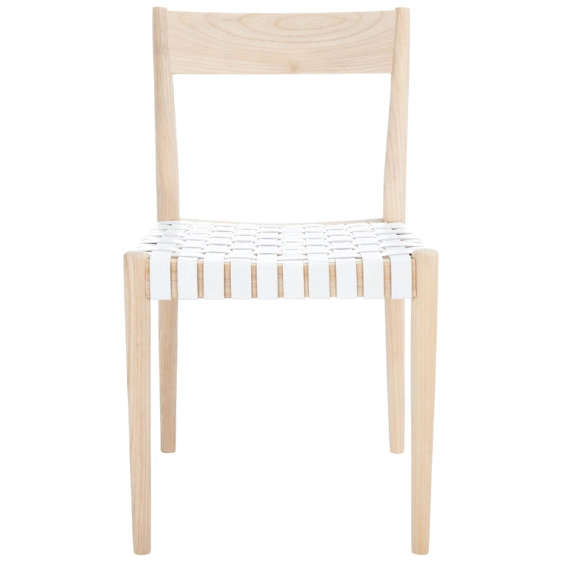 SAFAVIEH Myrle Leather Dining Room Chair (Set of 2) - 18.5 W x 20 L x 31.5 H - 19Wx20Dx32H