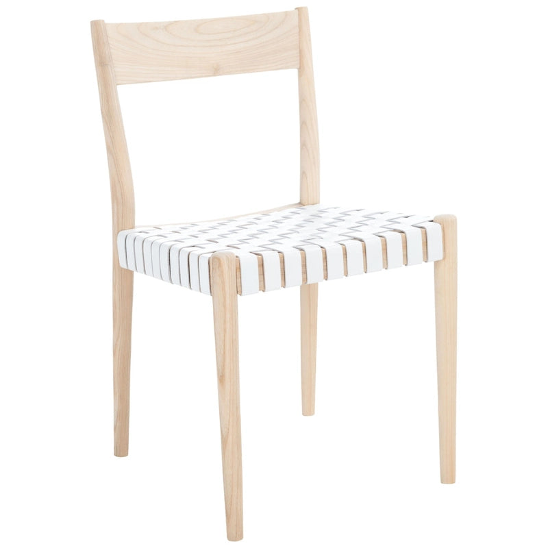 SAFAVIEH Myrle Leather Dining Room Chair (Set of 2) - 18.5 W x 20 L x 31.5 H - 19Wx20Dx32H