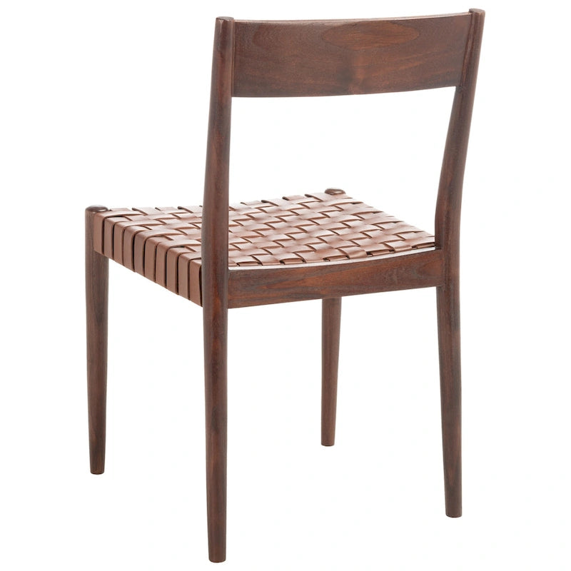 SAFAVIEH Myrle Leather Dining Room Chair (Set of 2) - 18.5 W x 20 L x 31.5 H - 19Wx20Dx32H