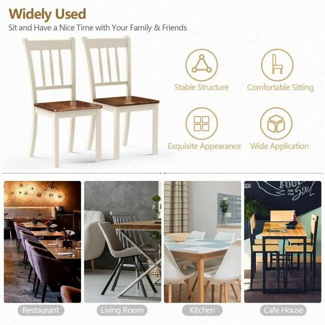 2 Pieces Solid Whitesburg Spindle Back Wood Dining Chairs - 18 x 21 x 38.5( L x D x H )