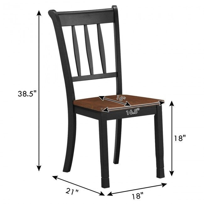 2 Pieces Solid Whitesburg Spindle Back Wood Dining Chairs - 18 x 21 x 38.5( L x D x H )