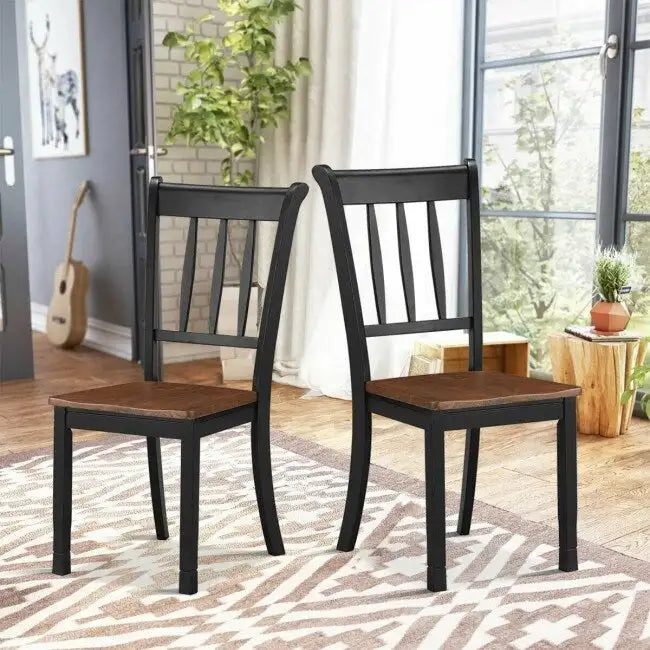 2 Pieces Solid Whitesburg Spindle Back Wood Dining Chairs - 18 x 21 x 38.5( L x D x H )