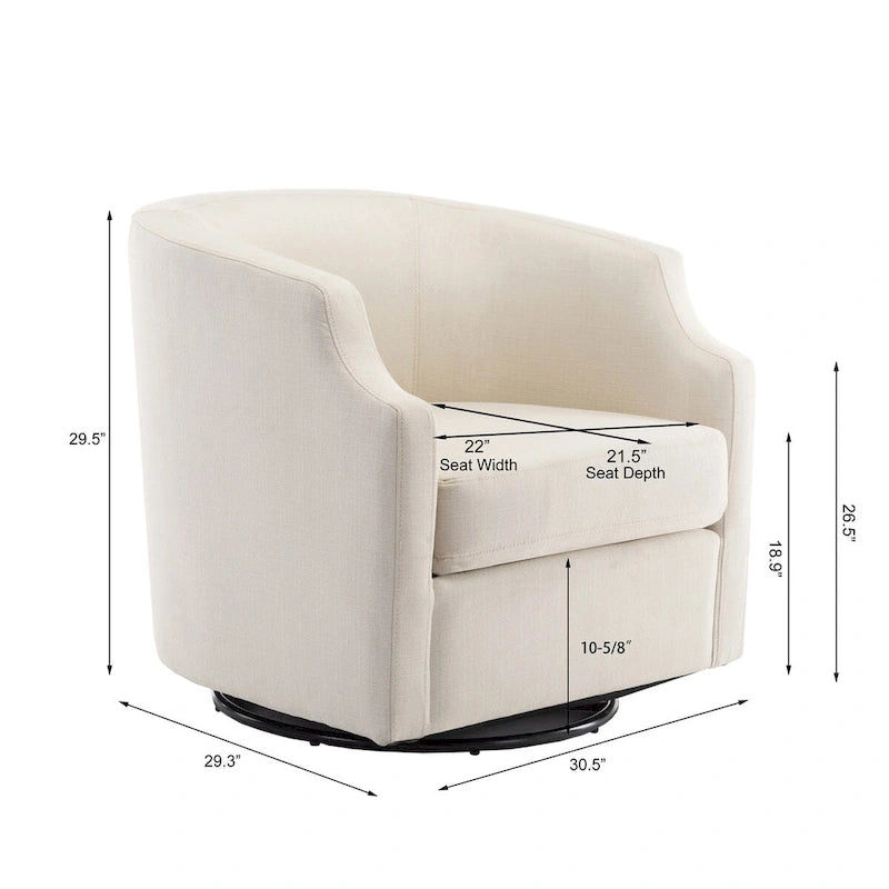 Swivel Glider Barrel Chair For Living Room