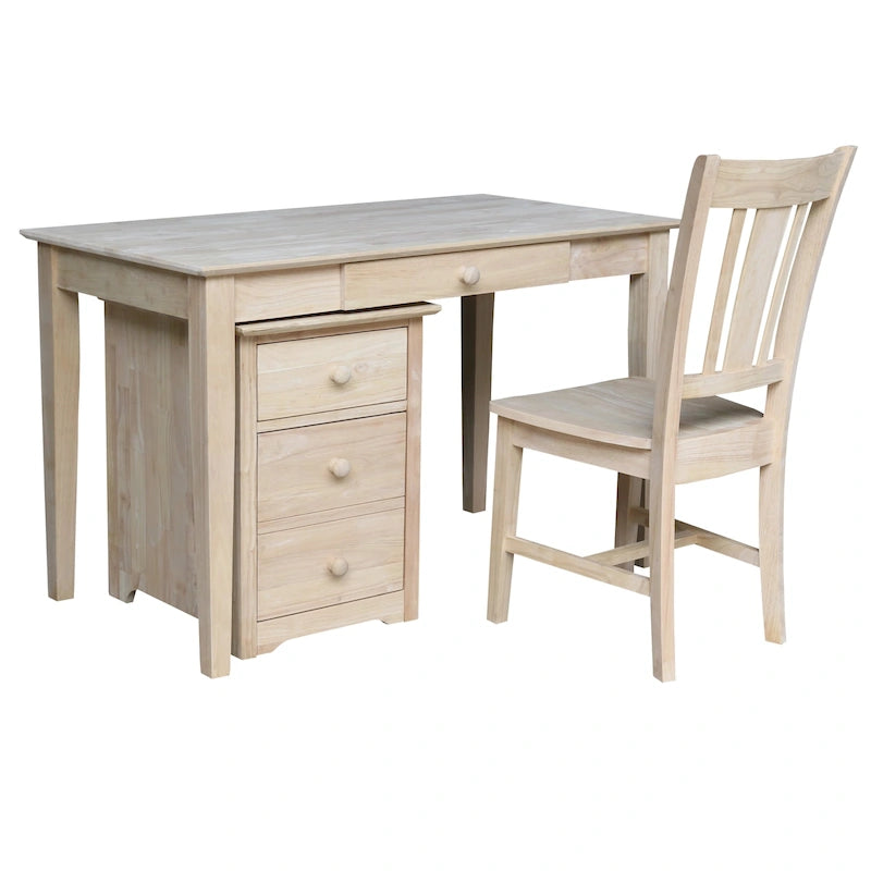Classeur à deux tiroirs avec bureau et chaise