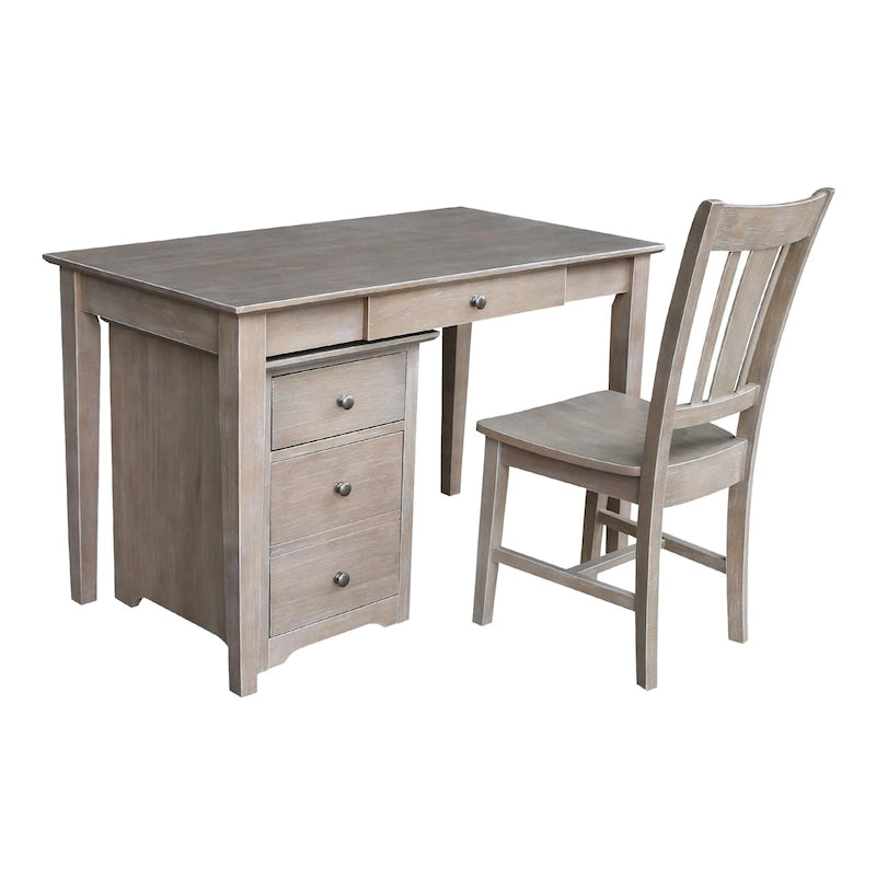 Classeur à deux tiroirs avec bureau et chaise