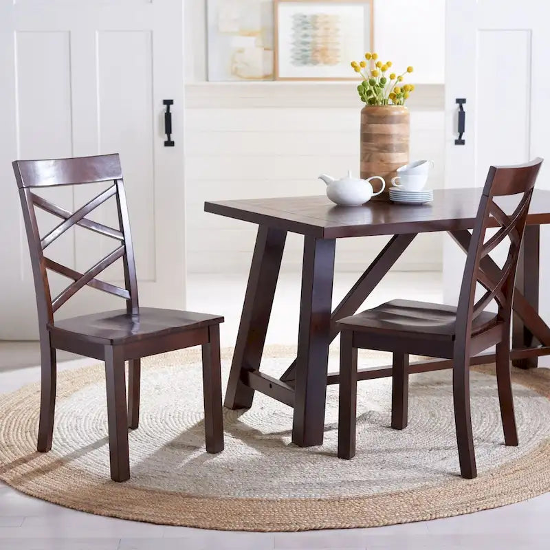 SAFAVIEH Laverna Brown Rectangle Dining Table - 57 W x 36 L x 30 H - 57Wx36Dx30H